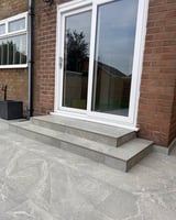 White sliding glass patio doors