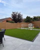 Backyard garden with artificial grass