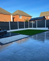 Modern residential backyard