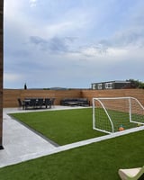 Modern backyard with artificial turf