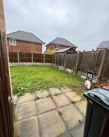 Brick house backyard